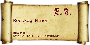 Rocskay Ninon névjegykártya